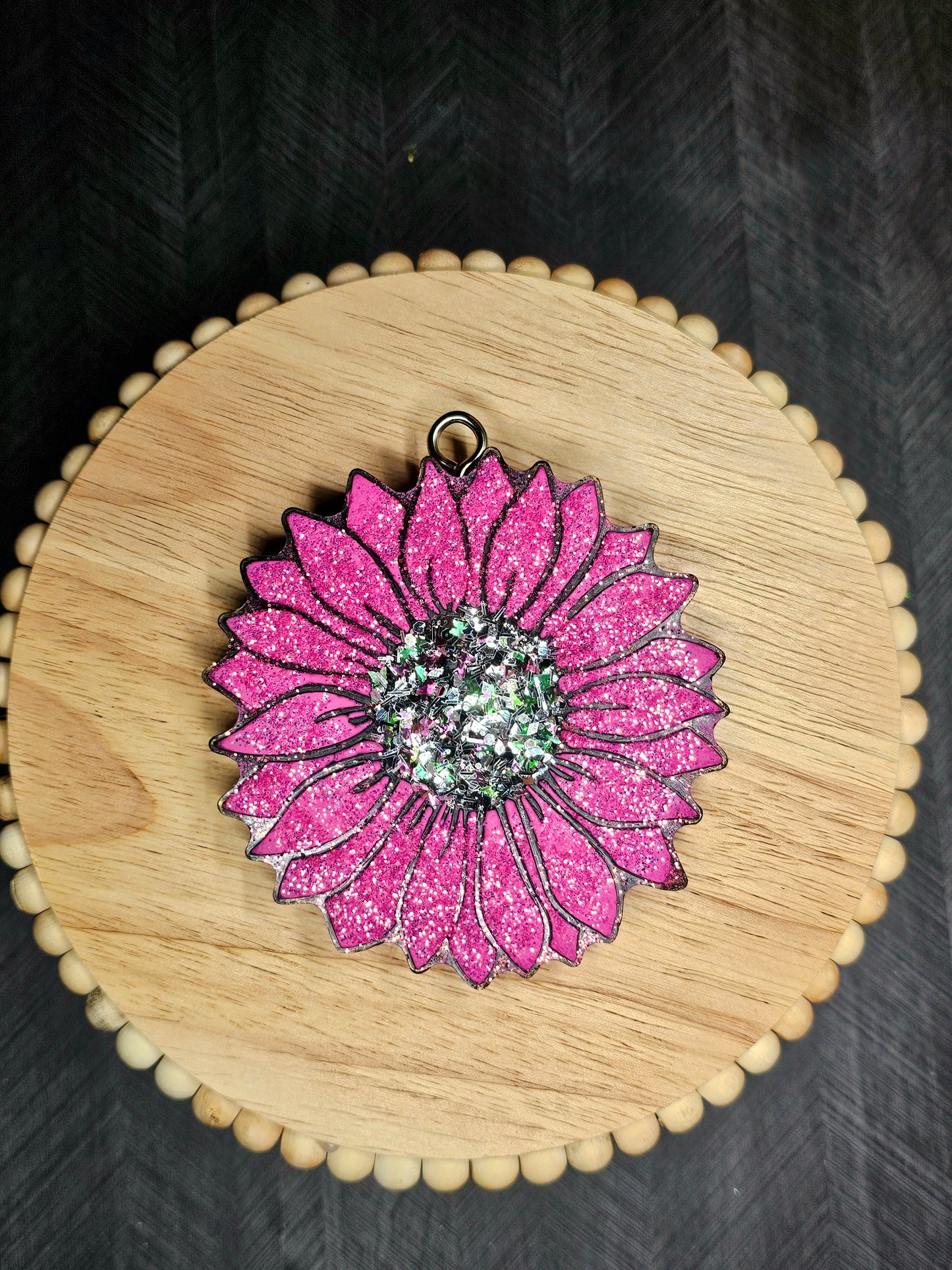 Pink breast cancer awareness sunflower freshie