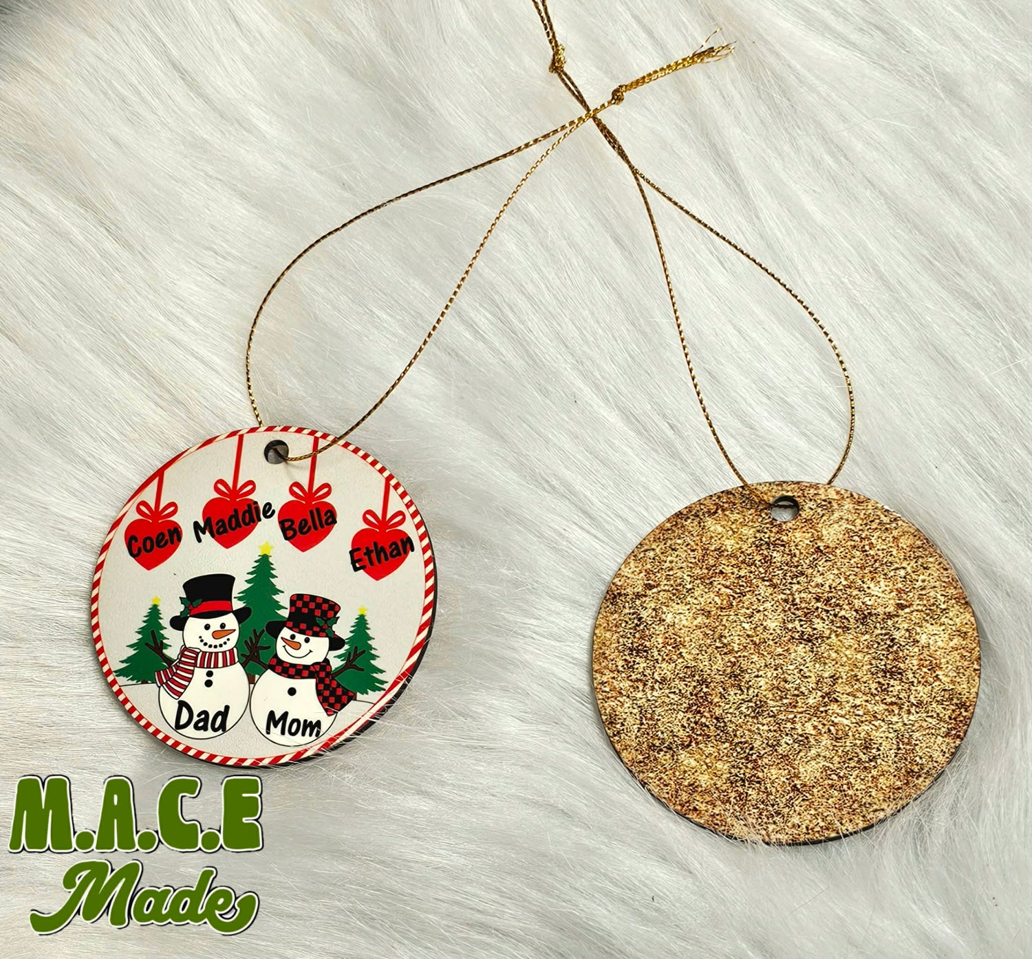 Personalized 2.75" Round double sided Sublimation Ornament