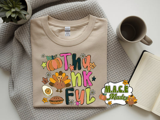Bright Thankful thanksgiving shirt