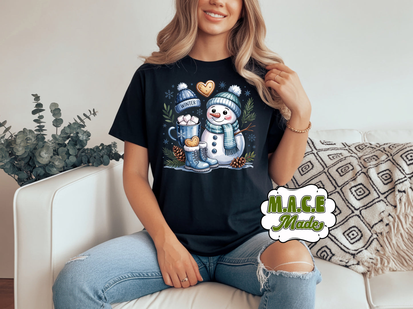 Blue Snowman T-shirt