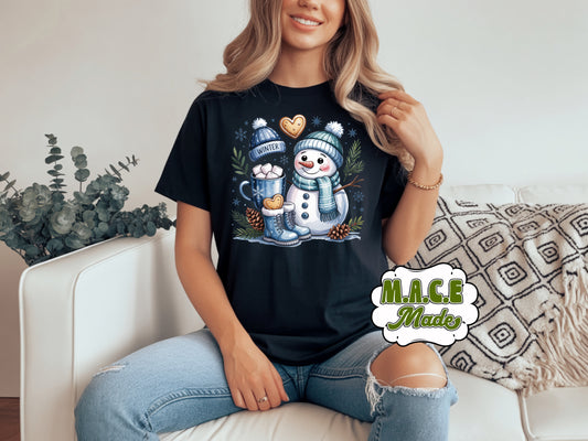 Blue Snowman T-shirt