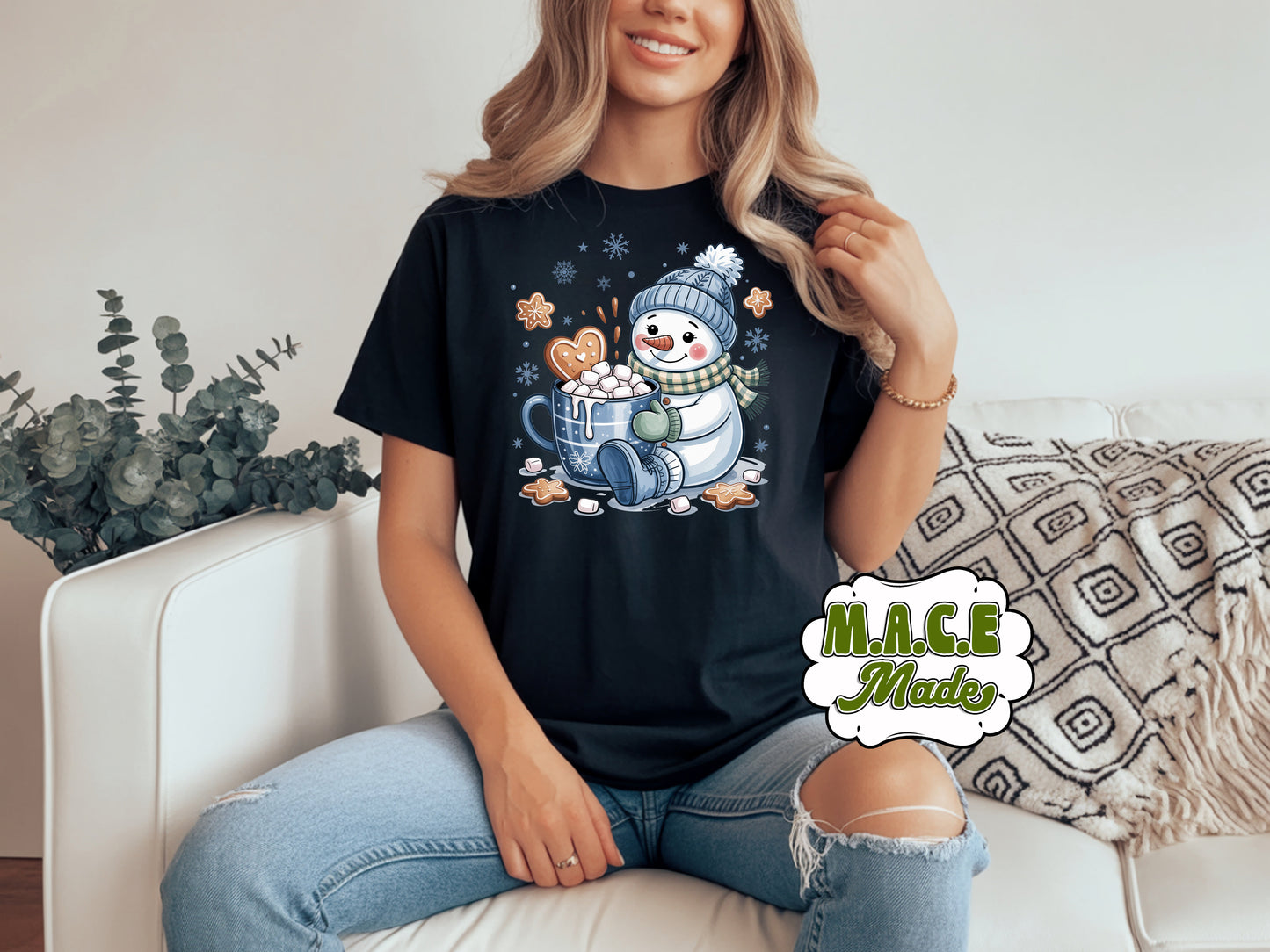 Snowman with Cocoa t-shirt