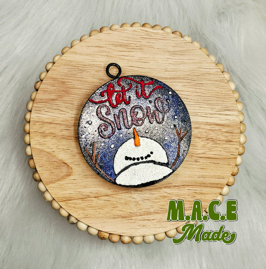 Snow globe car freshie