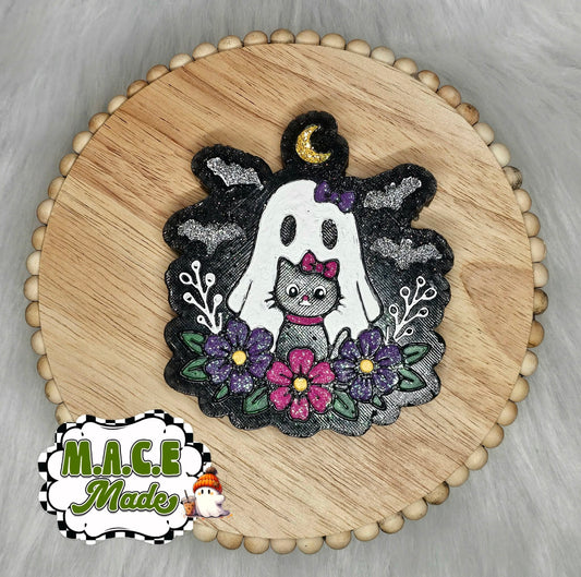 Cute ghost and cat car freshie