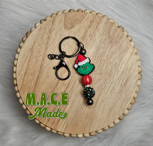 Grinch Face Key chain