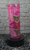 Pink Grinch Wrap Tumbler - Santa side