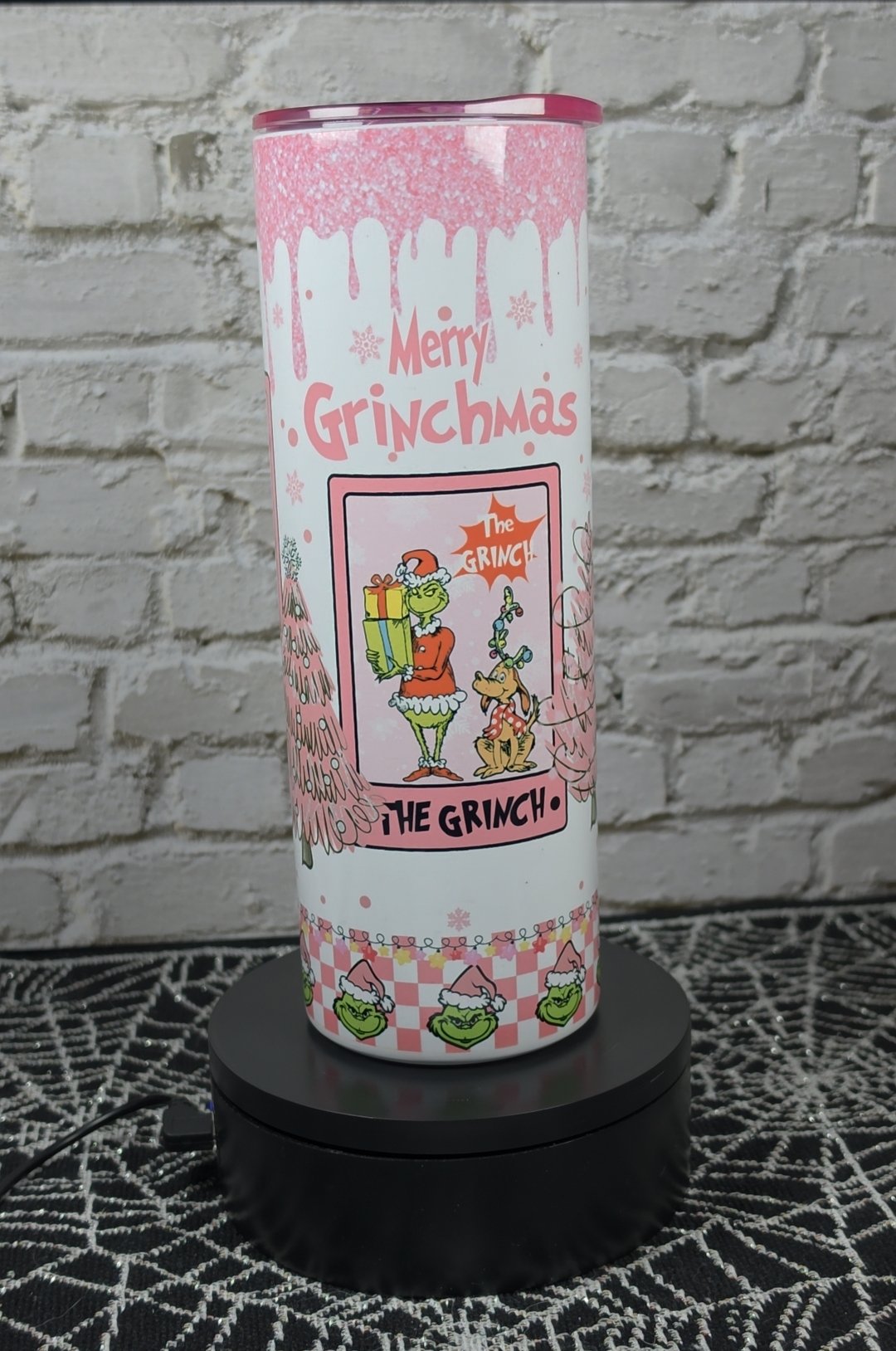 Merry Grinchmas Pink Tumbler