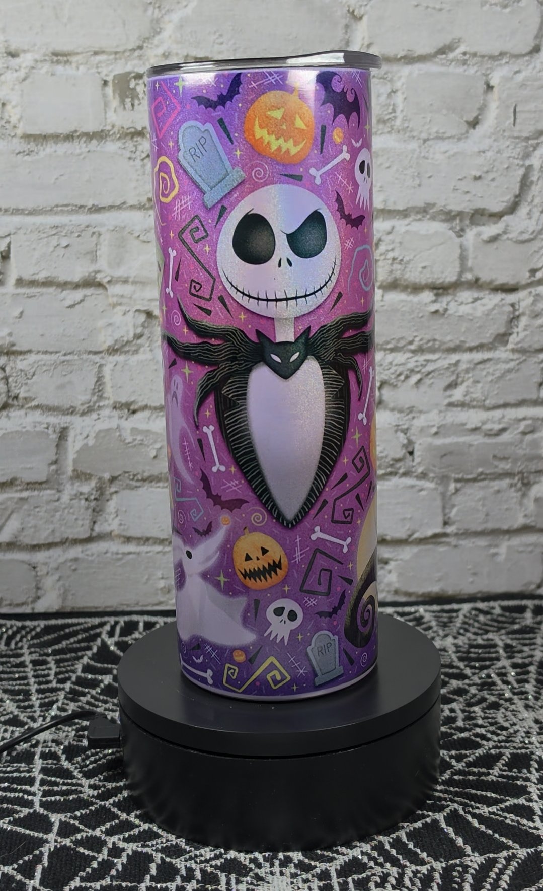 Purple Jack Skellington Doodle Tumbler – 20oz