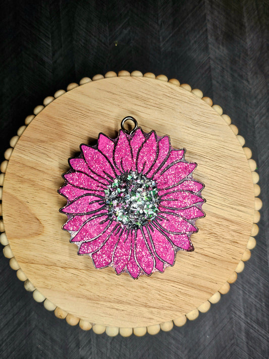 Pink breast cancer awareness sunflower freshie
