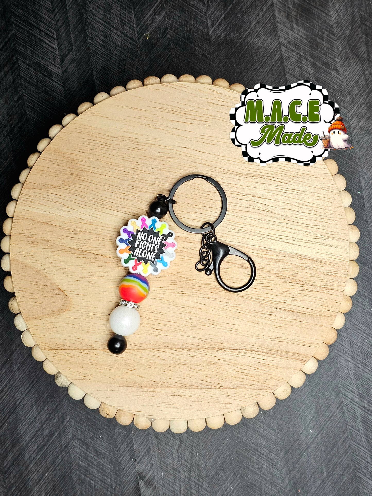 No one fights alone keychain