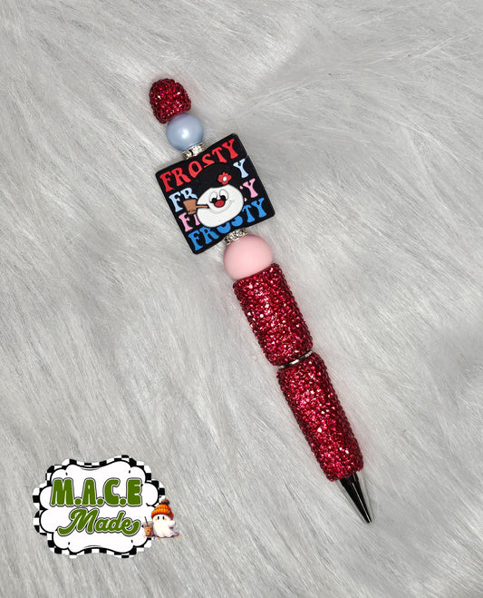 Frosty beaded pen