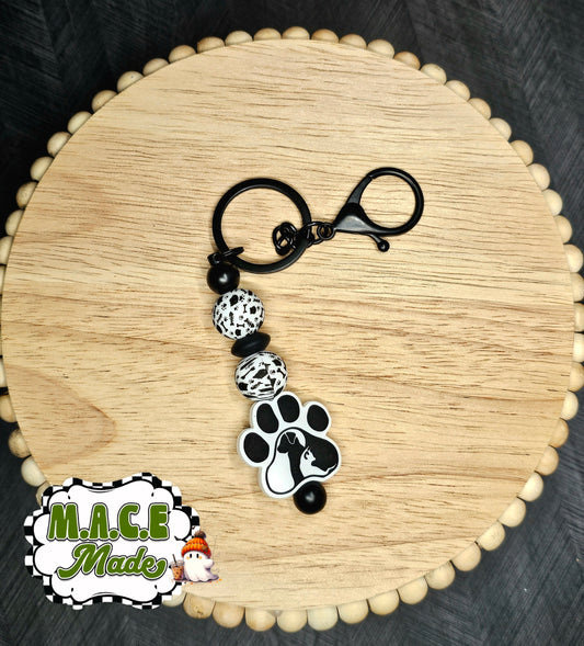 Paw print keychain