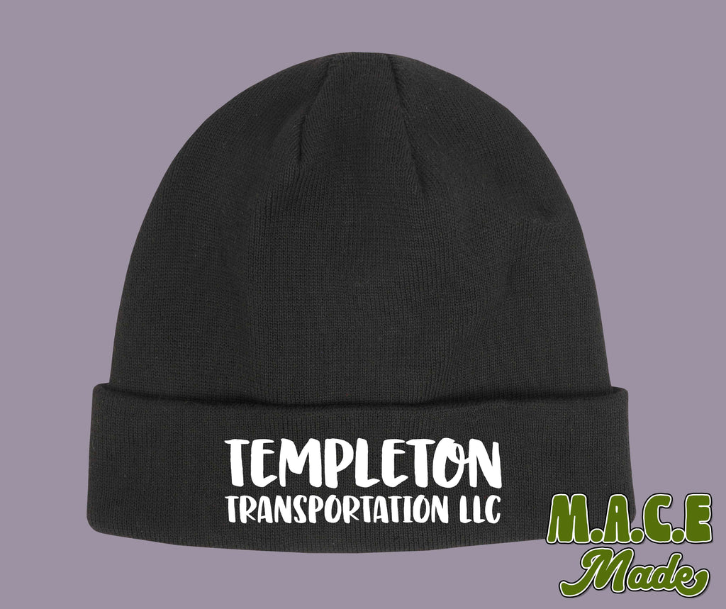 Templeton Transportation Knit Beanie DTF Pressed (White or Cheetah)